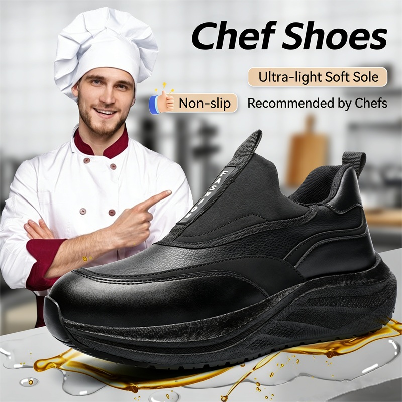 Men'S Shoes Water Resistant - รองเท้าหนังผู้ชายแบบสวมกันน้ำ กันลื่น รองเท้าเชฟ ทนทานต่อการสึกหรอ รองเท้าลำลองผู้ชาย ทนน้ำมัน
