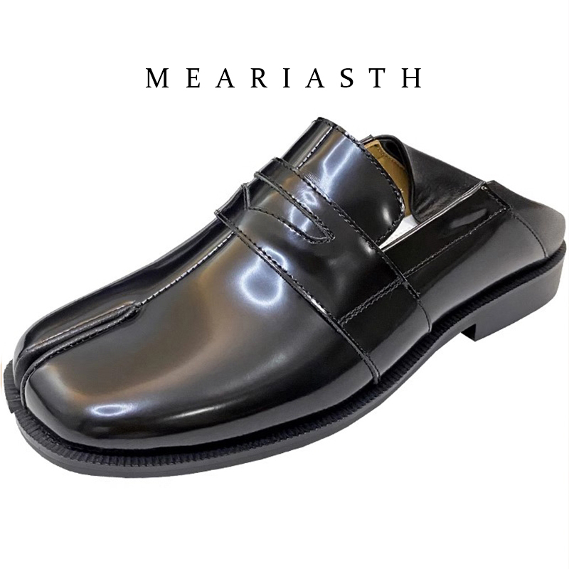 Men'S Shoes Qn - รองเท้า Tabi สีดำ หนังแก้ว ปลายแยก สำหรับผู้หญิง