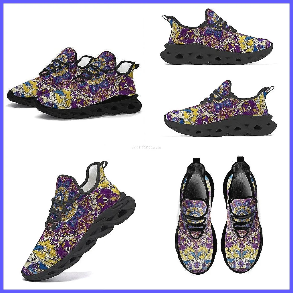 Men Shoes Men - รองเท้าผ้าใบผูกเชือกสีม่วงสไตล์โบฮีเมียนสำหรับผู้ชายผู้หญิง รองเท้าวิ่งลำลองน้ำหนักเบา ระบายอากาศได้ดี