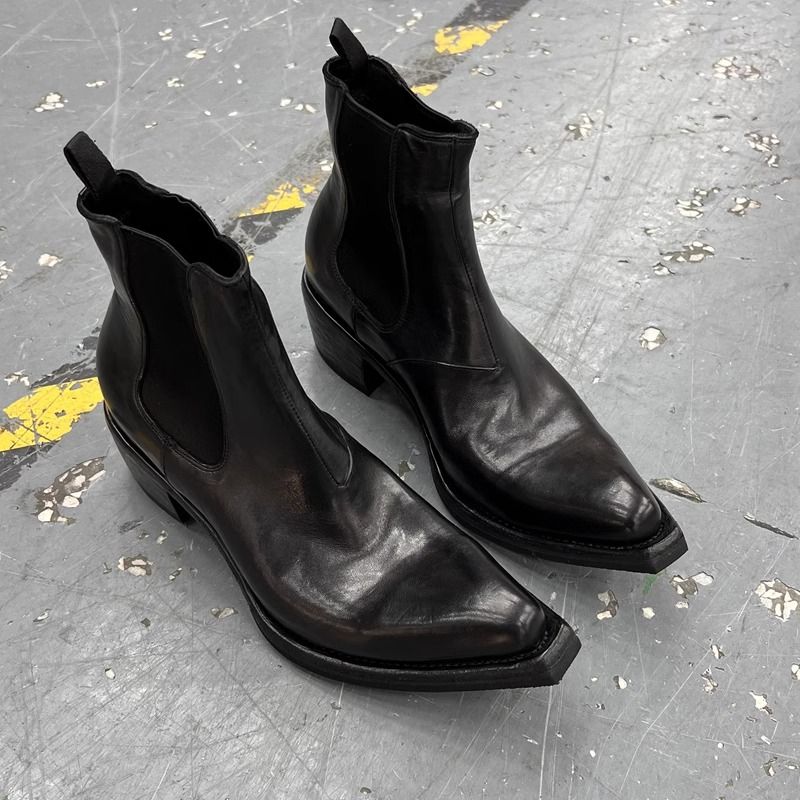 Men'S Shoes Qn - รองเท้าบูทเชลซีทรงหุ้มข้อ ดีไซน์เนอร์คุณภาพสูงสำหรับผู้ชาย ปลายแหลม เพิ่มความสูง สไตล์ลำลองอังกฤษ ทันสมัย