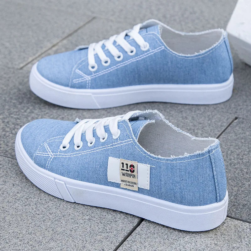 Men Shoes Ecco - รองเท้าผ้าใบผู้หญิงทรงเตี้ย รุ่นยอดนิยม คอลเลคชั่นฤดูใบไม้ผลิ/ฤดูร้อน ปี 2026 ทำจากผ้าเดนิม