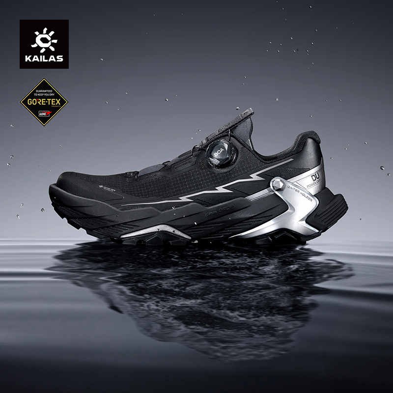 Men'S Shoes Water Resistant - รองเท้าวิ่งเทรล KAILAS FUGA BLACK SOLITUDE DU