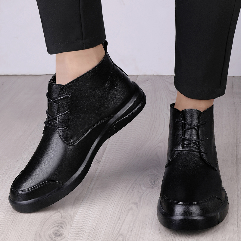 Men'S Shoes Qn - รองเท้าบูทข้อเท้าสุดหรูคุณภาพสูง รองเท้าผู้ชายหนังแท้ รองเท้าลำลองผู้ชาย หนังวัว รองเท้าบูทฤดูหนาวอุ่นๆ สำหรับผู้ชาย