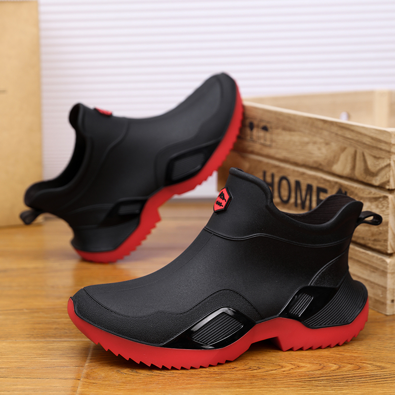 Men'S Shoes Water Resistant - รองเท้าฝนสําหรับผู้ชายกันน้ํากันลื่นและทนต่อการสึกหรอรองเท้าฝนสั้นตกปลารองเท้ายางครัวรองเท้าน้ํา