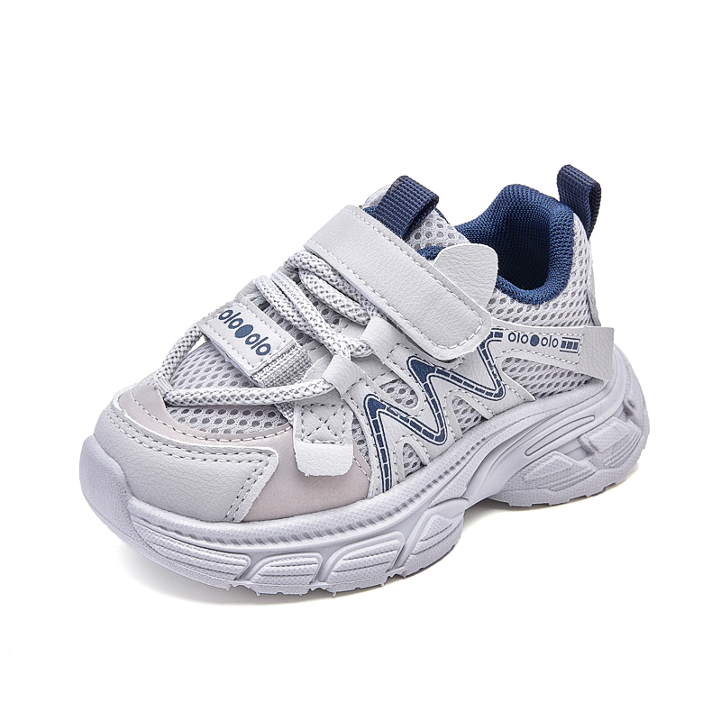 Casual Sneaker Low - รองเท้าวิ่งเด็กฤดูใบไม้ผลิ 2026 ระบายอากาศได้ดี รองเท้าผ้าตาข่ายสองชั้น น้ำหนักเบา สวมใส่สบาย