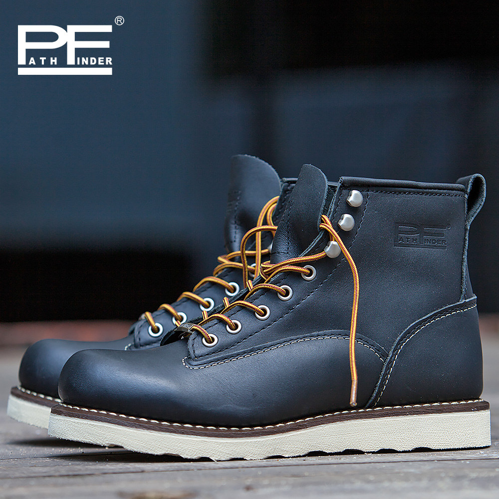 รองเท้าบูทหนังแท้สำหรับผู้ชาย  - Work Boot Steel Toe บทวิจารณ์และราคา