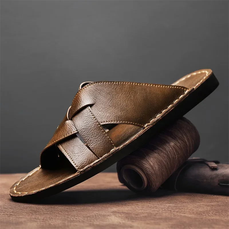 รองเท้าแตะหนังแท้สำหรับผู้ชาย  - Men'S Shoes Qn บทวิจารณ์และราคา
