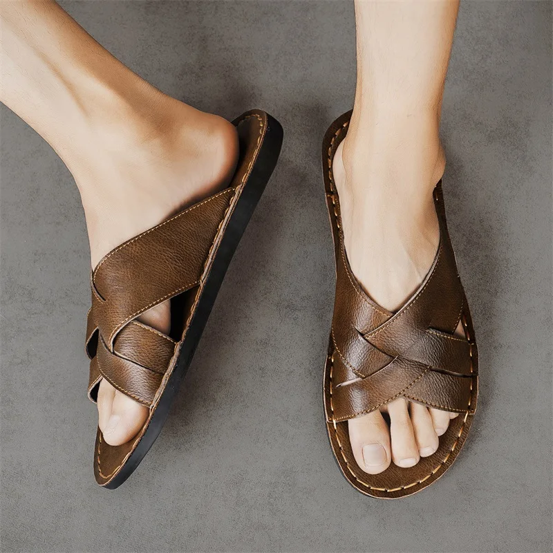 รองเท้าแตะหนังแท้สำหรับผู้ชาย  - Men'S Shoes Qn บทวิจารณ์และราคา