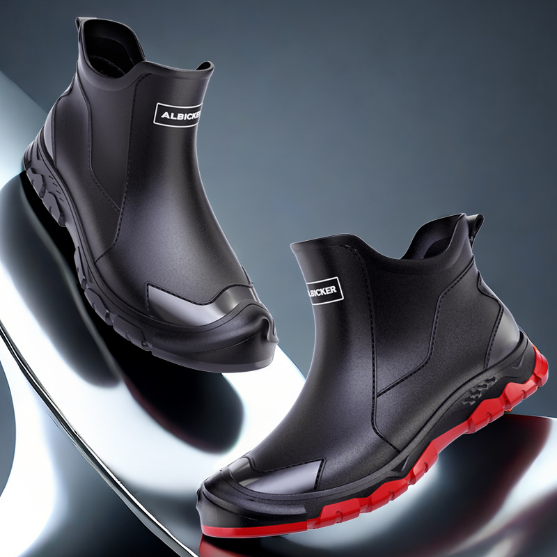 รองเท้าบูทกันฝนแบบสั้นสำหรับผู - Men'S Shoes Water Resistant บทวิจารณ์และราคา