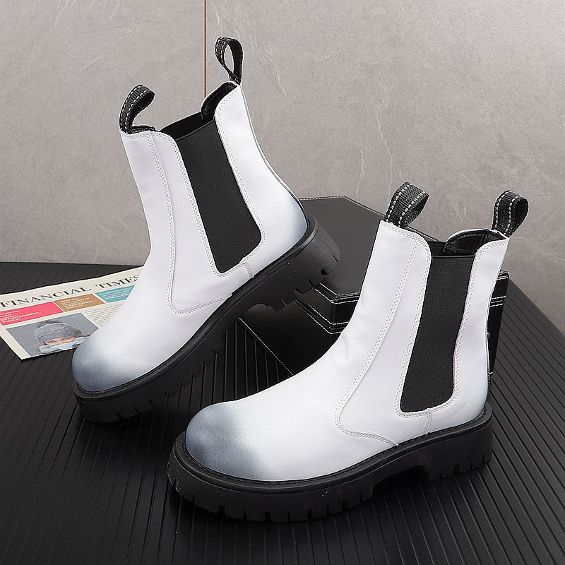 รองเท้าบูทหนังแท้แฟชั่นหรูสำหร - Men Shoes Branded บทวิจารณ์และราคา