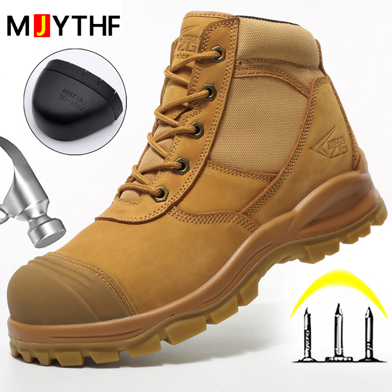 รองเท้าบูทผู้ชายหนังแท้ รองเท้ - Work Boot Steel Toe บทวิจารณ์และราคา