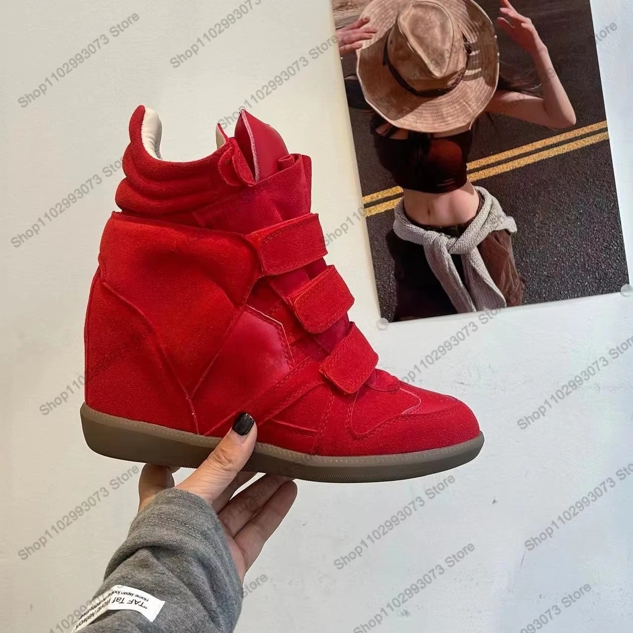 รองเท้าผ้าใบหุ้มข้อส้นลิ่มซ่อน - Casual Sneaker Low บทวิจารณ์และราคา