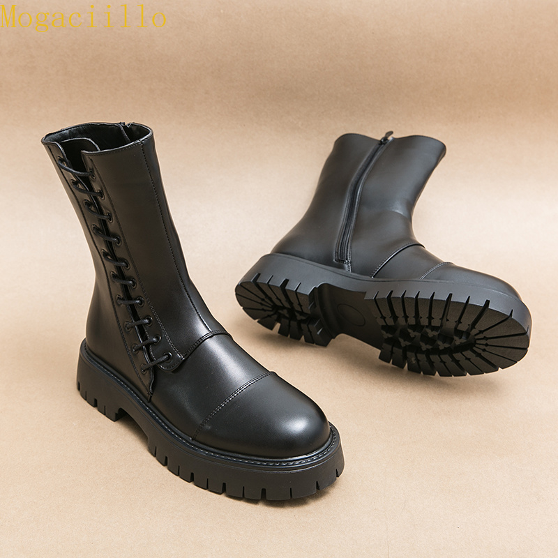 รองเท้าบูทหนังสำหรับผู้ชายแบรน - Men Shoes Branded บทวิจารณ์และราคา